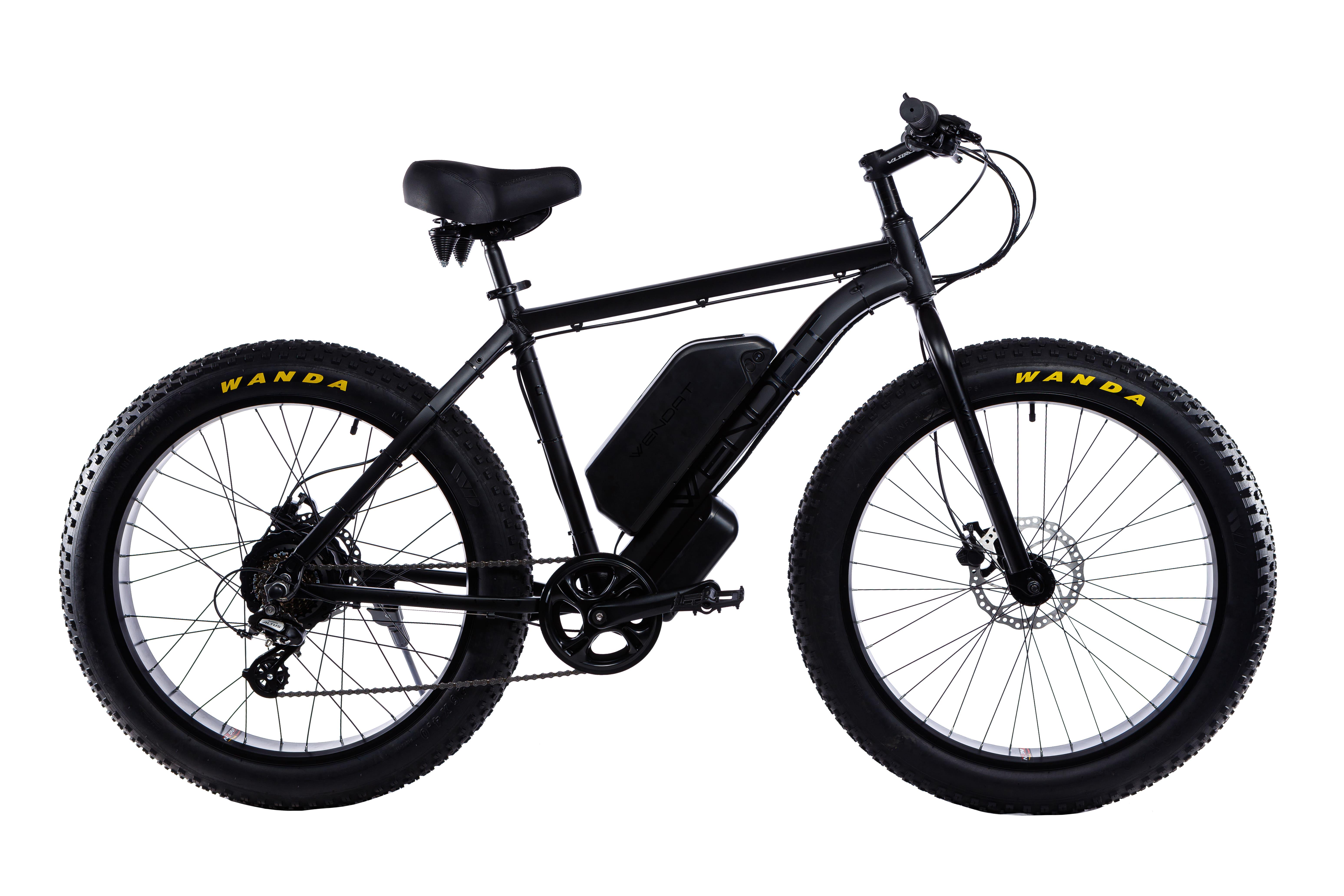 Електровелосипед WENDAT Fatbike з гідравлічними гальмами 48V/23 Ah/1500W Чорний матовий (FatWen-48v23Ah1500W-black)