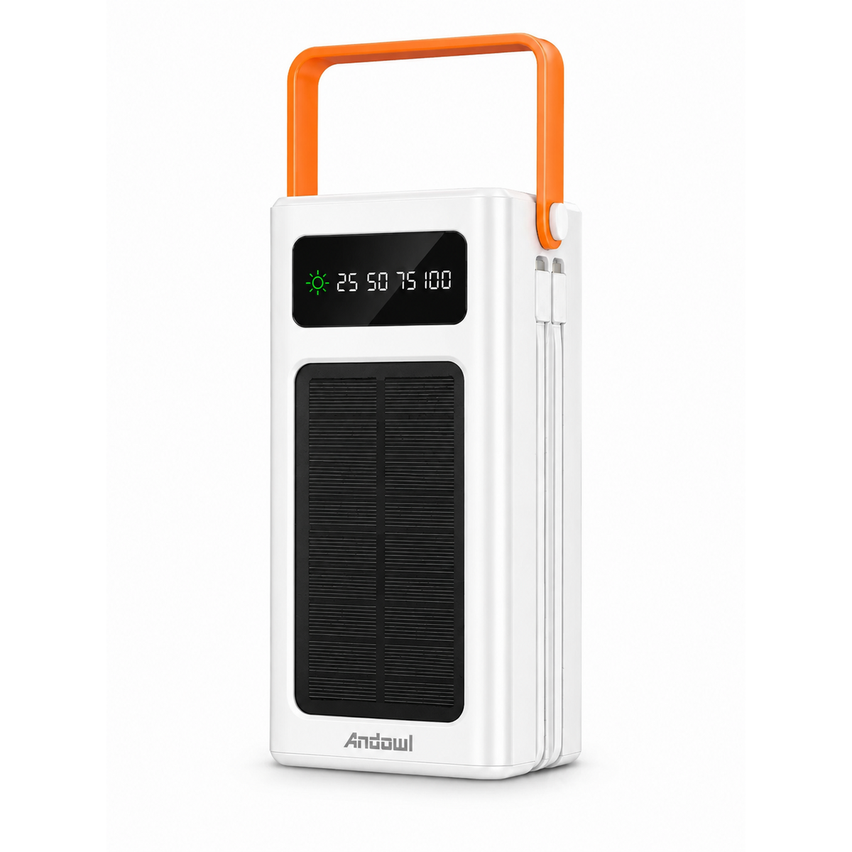 Повербанк Andowl Q-TD86 с солнечной батареей LED-фонарем QC 3.0 75000 mAh Белый (56c2503b)