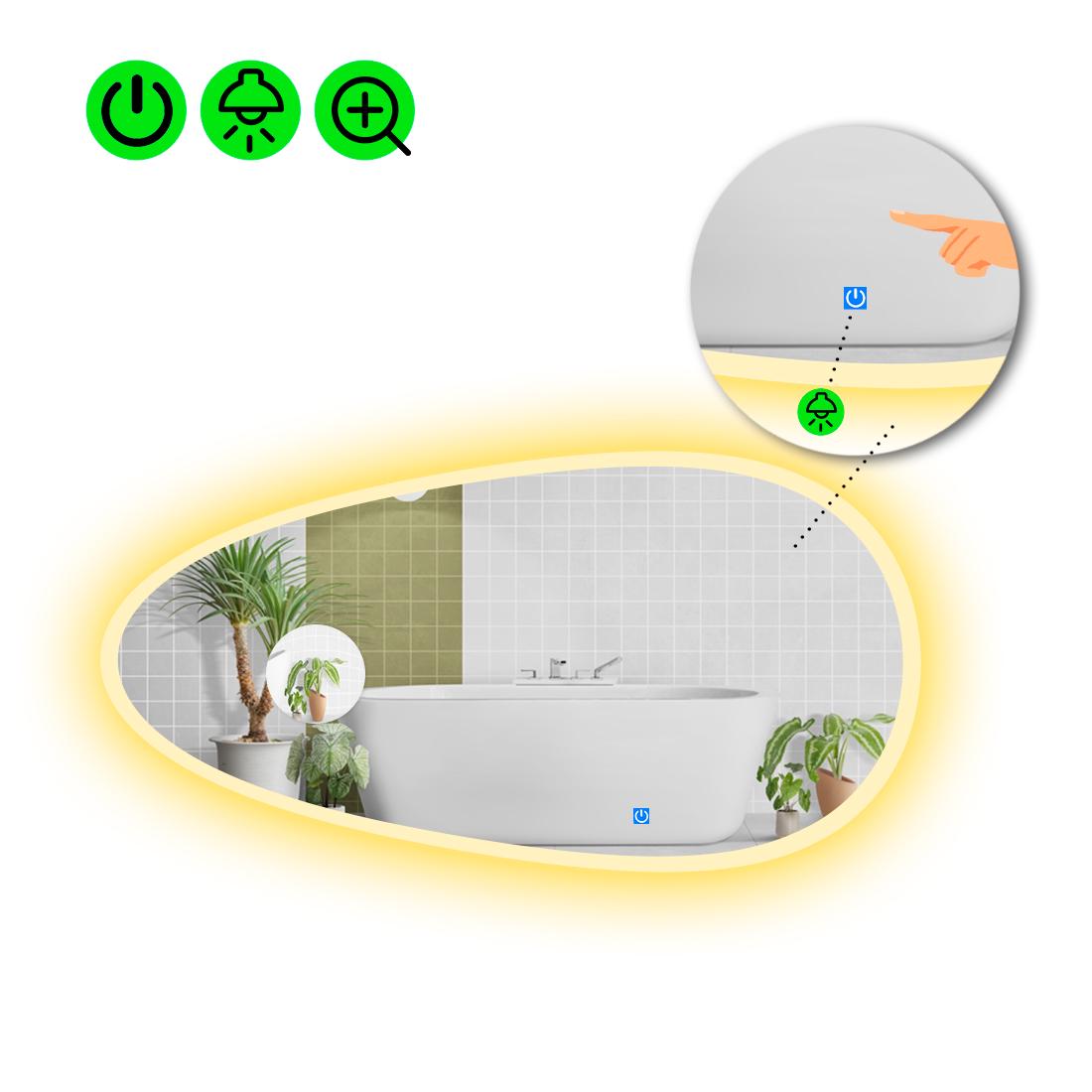 Зеркало с LED подсветкой Occhio 3 100x50 см (8737152)