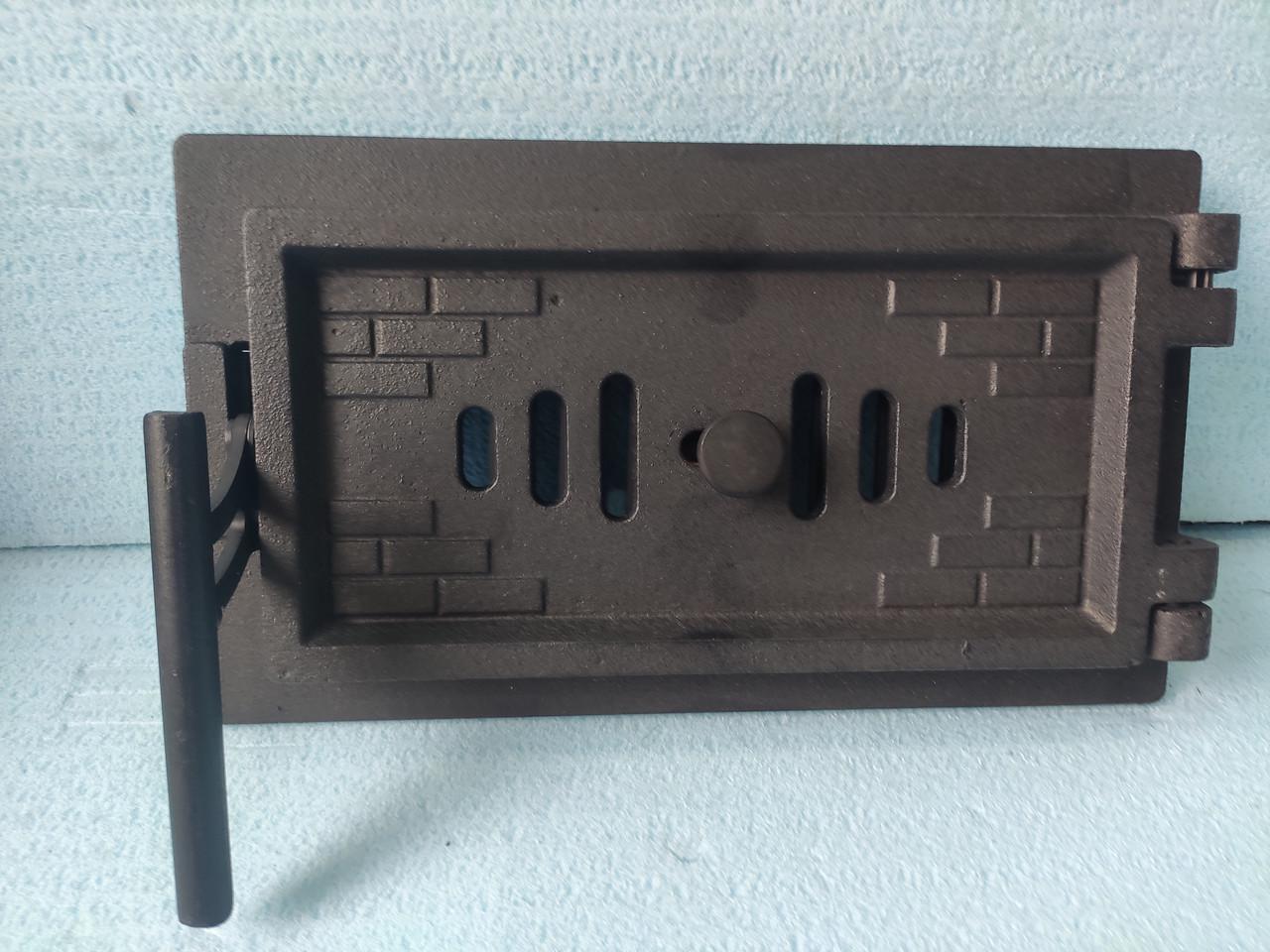 Дверка чавунна піддувальна Замкова з регулятором тяги 19х33 см