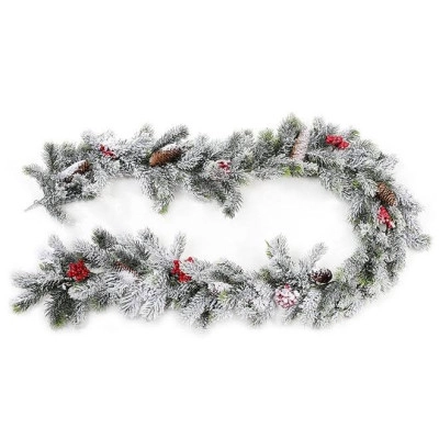 Гірлянда з хвої з декором з ягід і шишок 190 см (SK00034)