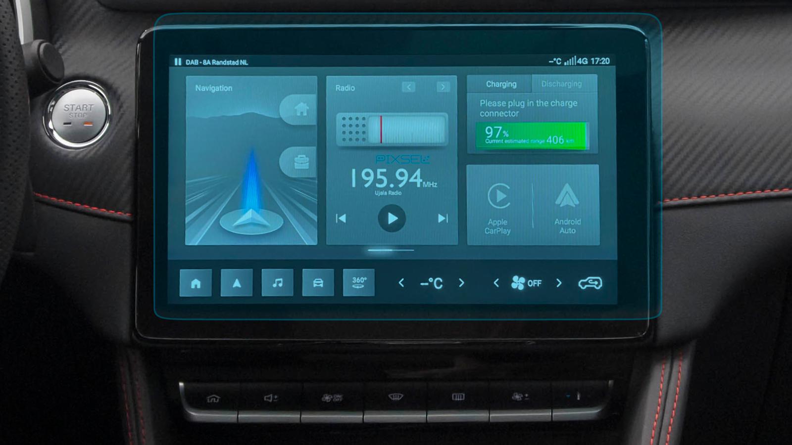 Защитное стекло Pixsel гибридное матовое на монитор MG ZS 11,8" 2021