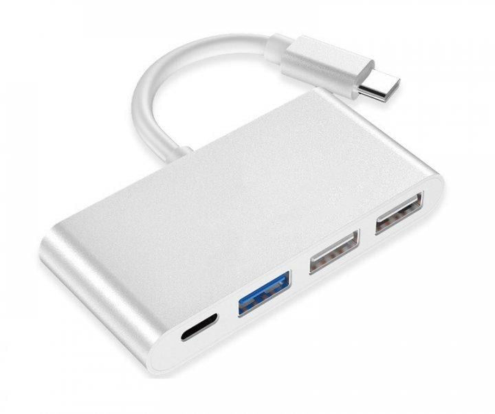 Адаптер Rock Multiport Type-C - 2 х USB 2.0/USB 3.0 Grey