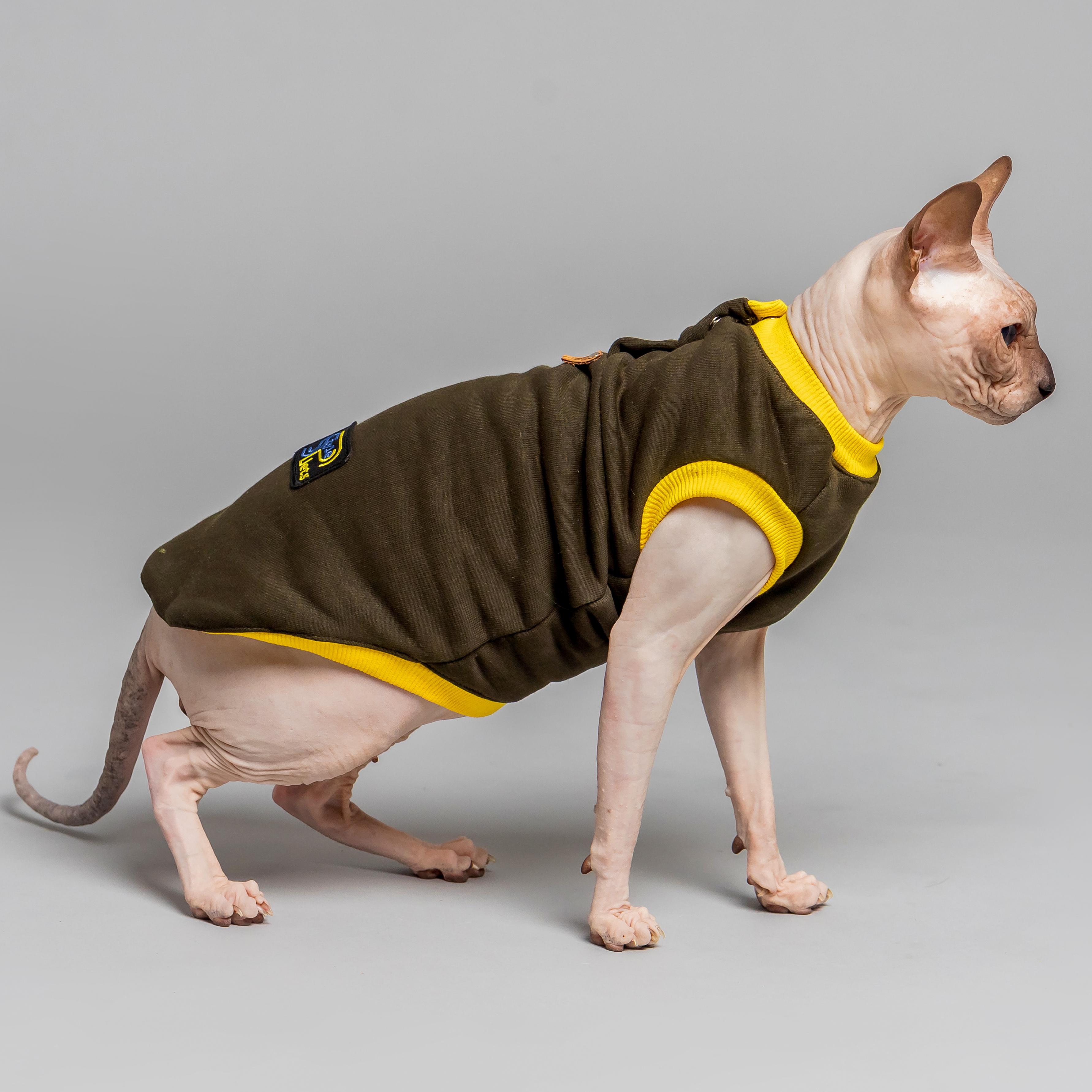 Кофта для котів без рукавів тепла Style Pets CLASSIC S Khaki (420S)