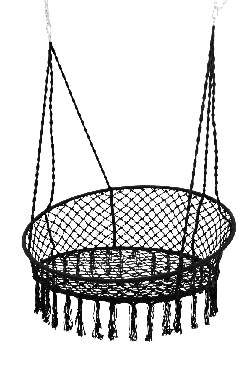 Гойдалка кругла підвісна з подушкою WCG 140 см Чорний (QNSW11BL1) - фото 5