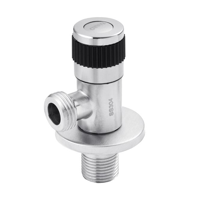 Кран приборный угловой Karro KR-03130S нержавеющая сталь 1/2"х1/2"
