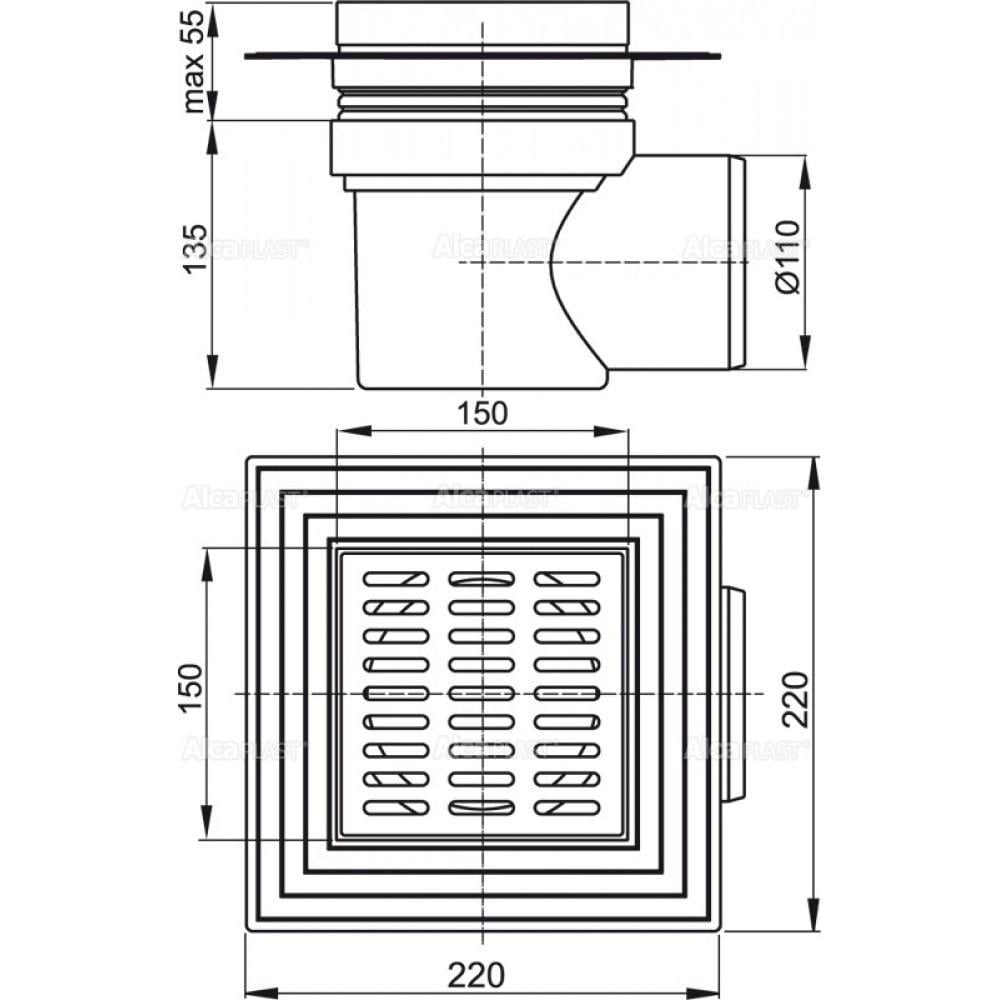 Трап для душа Alca Plast APV12 150x150 мм (86419) - фото 2