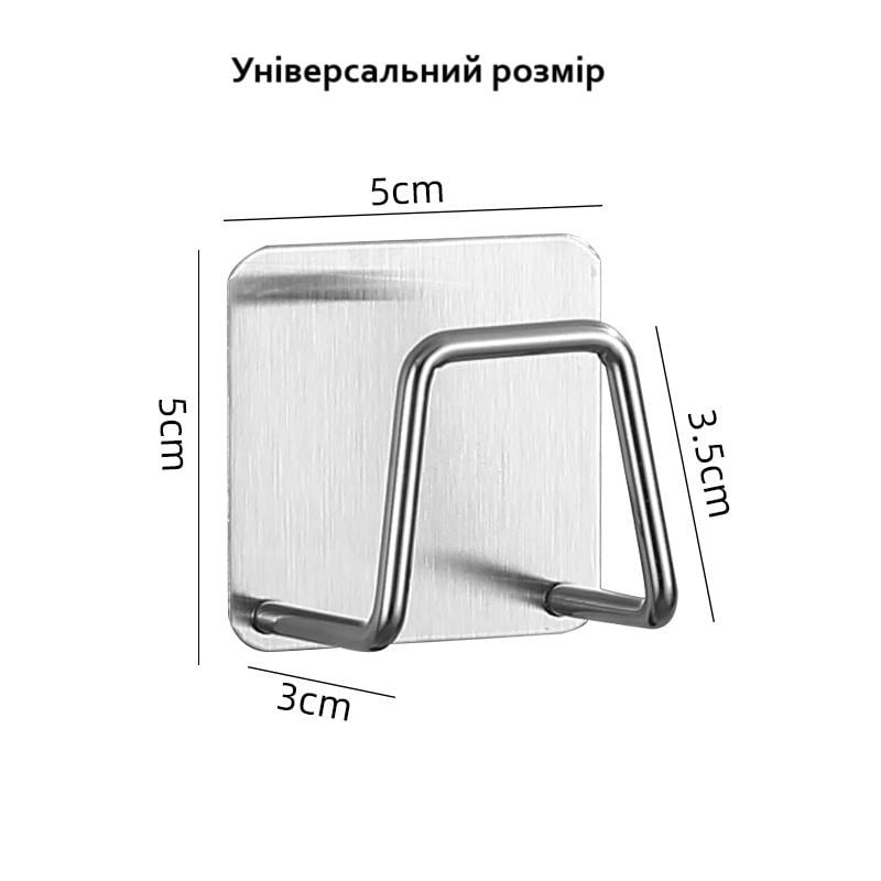 Гачок самоклеючий для ванної кімнати 5х5 см Сріблястий (29419) - фото 4 Гачок самоклеючий для ванної кімнати 5х5 см Сріблястий (29419) - фото 4