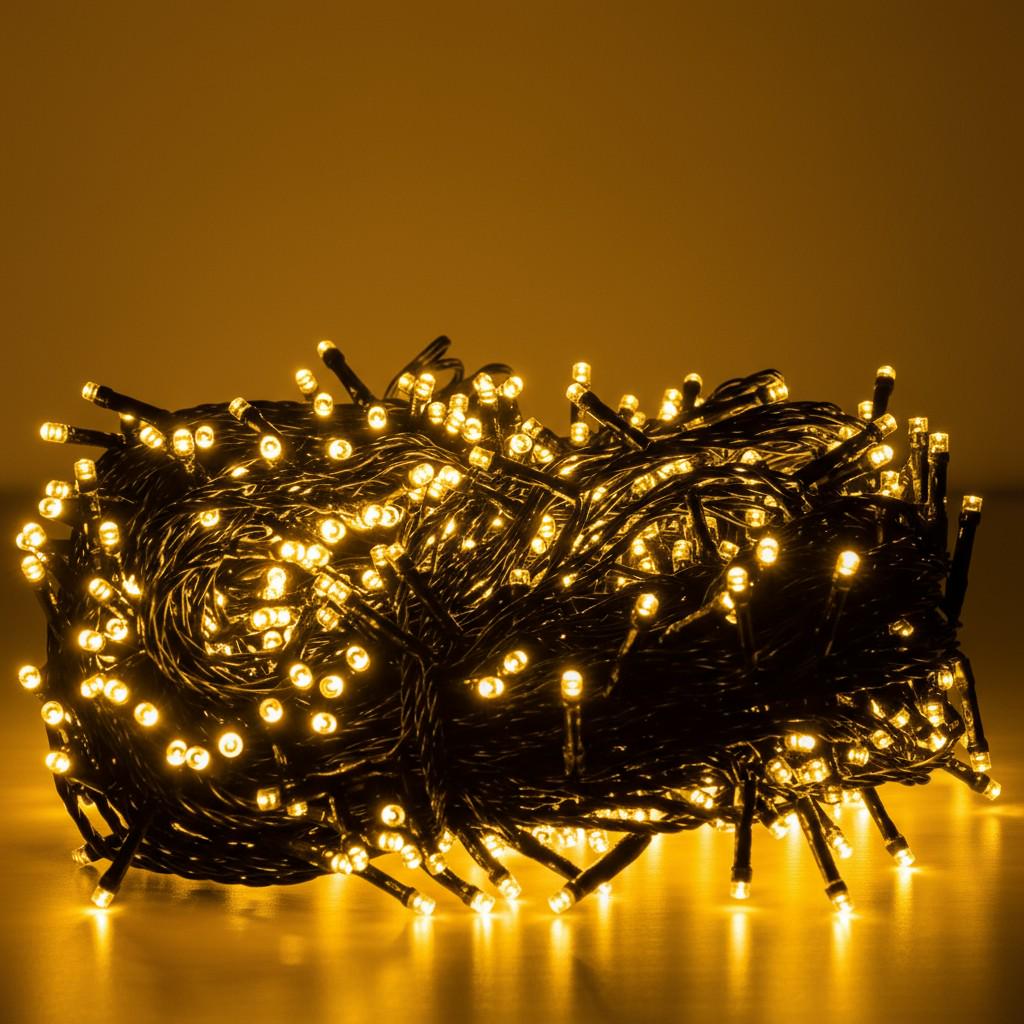 Гірлянда мережева новорічна нитка вулична Різдвяна фея 50 м 500 LED діодів IP 65 чорний дріт Жовте світло (CF500L50MBY) - фото 8 Гірлянда мережева новорічна нитка вулична Різдвяна фея 50 м 500 LED діодів IP 65 чорний дріт Жовте світло (CF500L50MBY) - фото 8