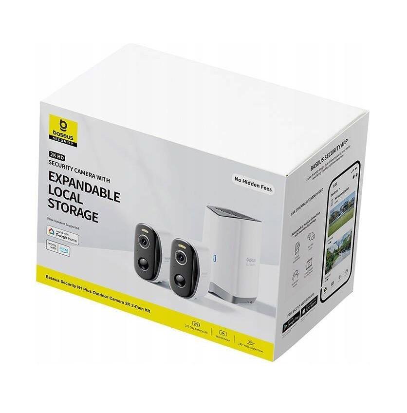 IP-камера видеонаблюдения BASEUS Security N1 Plus Outdoor Camera 2K 2-Cam Kit White EU (S0TY002131) - фото 2 IP-камера видеонаблюдения BASEUS Security N1 Plus Outdoor Camera 2K 2-Cam Kit White EU (S0TY002131) - фото 2