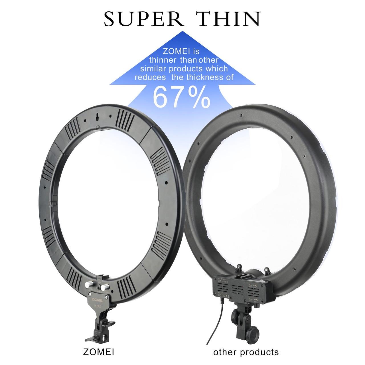 Осветитель кольцевой LED Zomei с димером для портретной бьюти и селфи съемки 14" (716967613) - фото 5 Осветитель кольцевой LED Zomei с димером для портретной бьюти и селфи съемки 14" (716967613) - фото 5