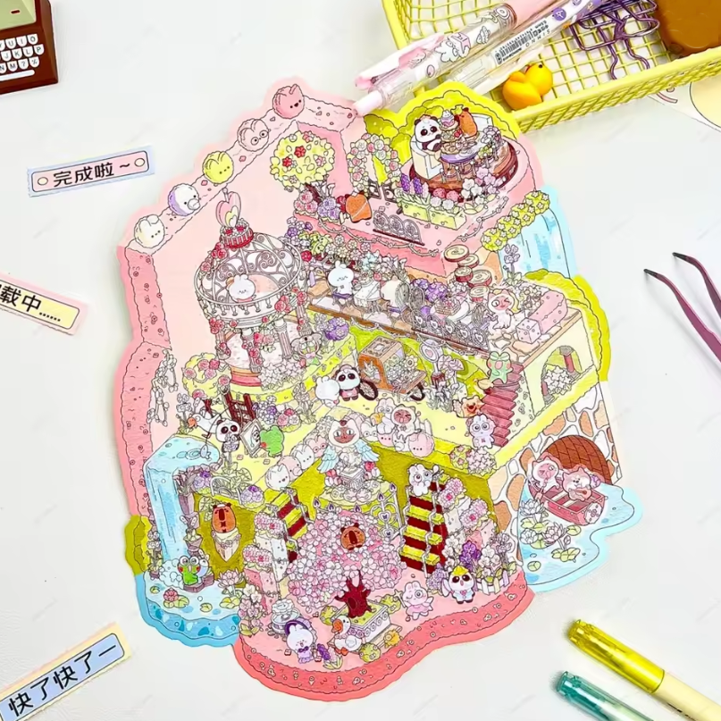 Набор наклеек стикеров румбокс 3D наклейки комната домик Милый сад (25-88)