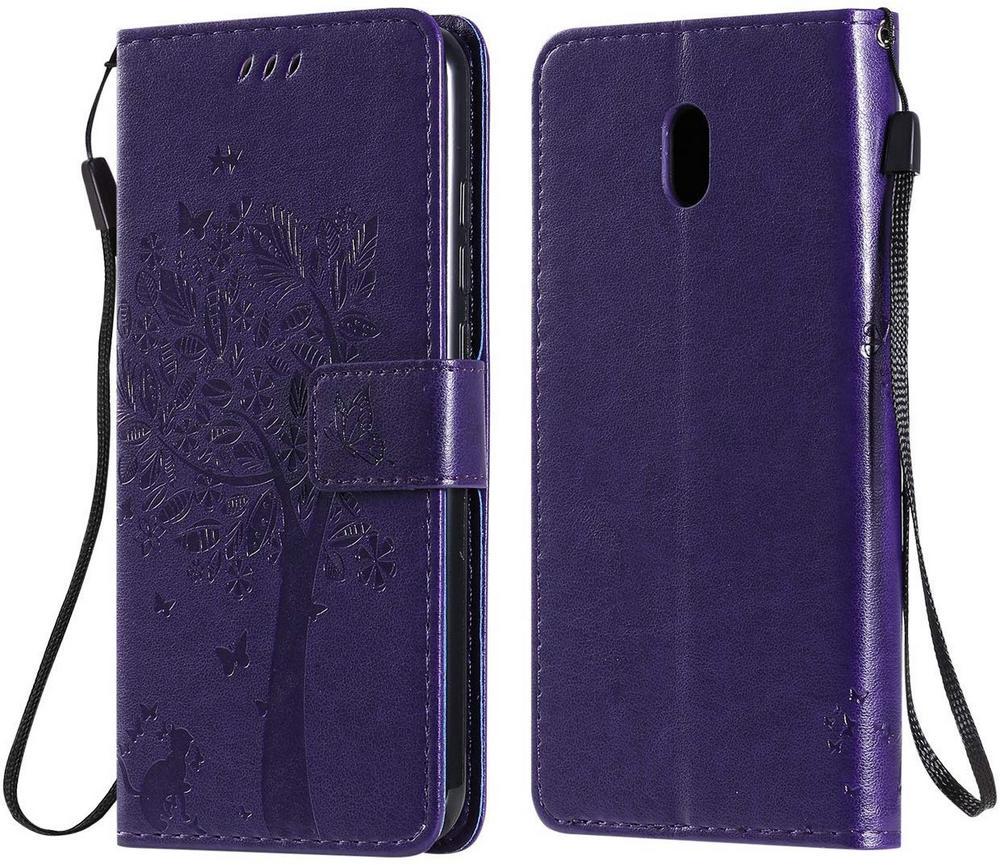 Чохол для Xiaomi Redmi 8 (рисунок кіт і дерево) Violet (10608-2F)
