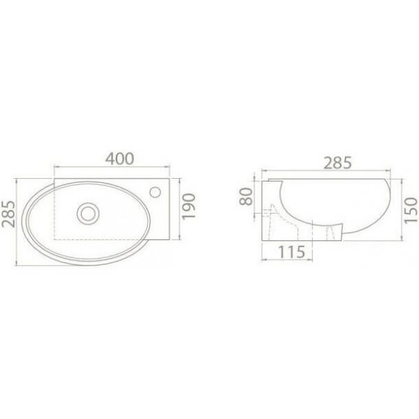 Раковина Cerastyle Mini 28х45 см (АР000040723) - фото 3