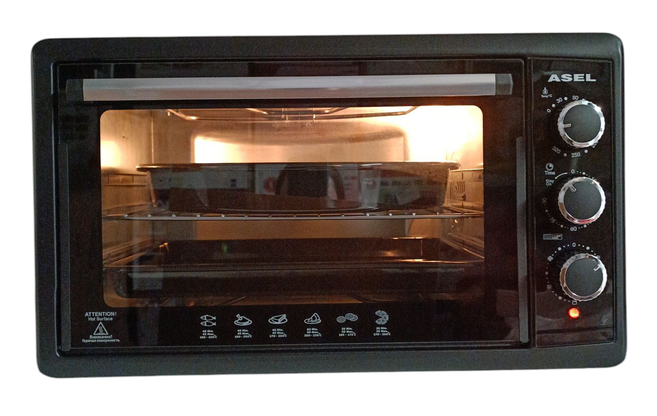 Печь электрическая Asel AF50-33 конвекция/подсветка/таймер 90 мин. 50 л Печь электрическая Asel AF50-33 конвекция/подсветка/таймер 90 мин. 50 л