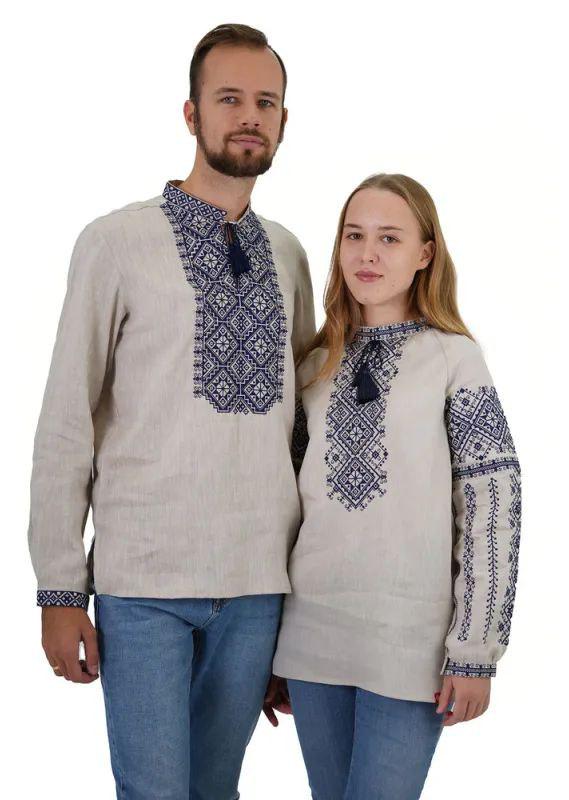 Вышиванка мужская р. 52 Серый (502) - фото 3