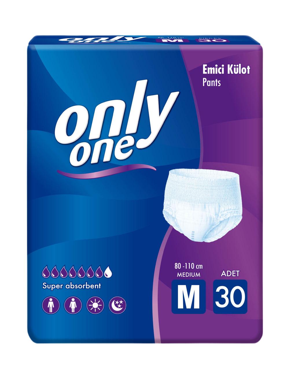 Труси-підгузки для дорослих Onlyone 70-110 см 40-75 кг з високою поглинаючою здатністю M 30 шт.