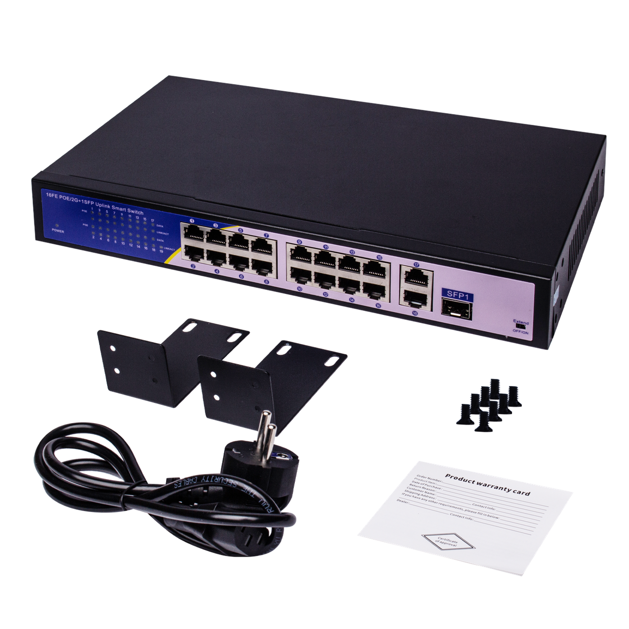 PoE коммутатор GreenVision GV-010-D-16+2 PG+1 SFP (1540637476) - фото 5 PoE коммутатор GreenVision GV-010-D-16+2 PG+1 SFP (1540637476) - фото 5