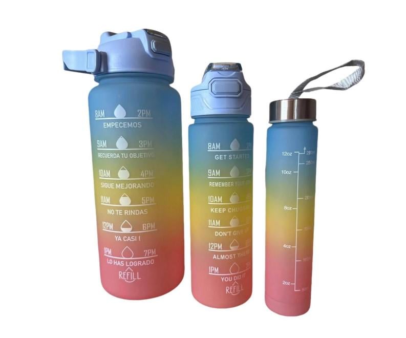 Набор спортивных бутылок для воды Beautiful Sport 3в1 280/800/2000 мл (35 PB)