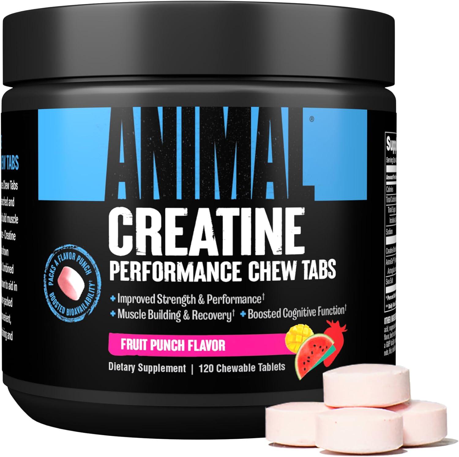 Креатин Universal Animal Creatine Performance Chews Fruit Punch 120 жевательных таблеток