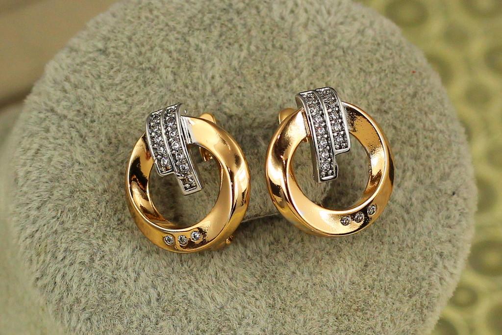 Серьги Xuping Jewelry сигма с родием 1,7 см Золотистый (2577475014)