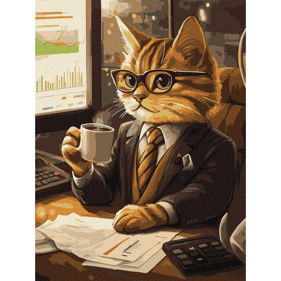 Картина по номерам Ideyka Кот-бизнесмен 30x40 см (KHO6682)