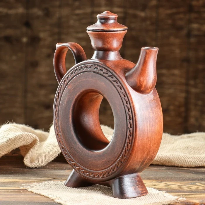 Куманец–квасник из красной глины 1,2 л 28 см (2018115549)