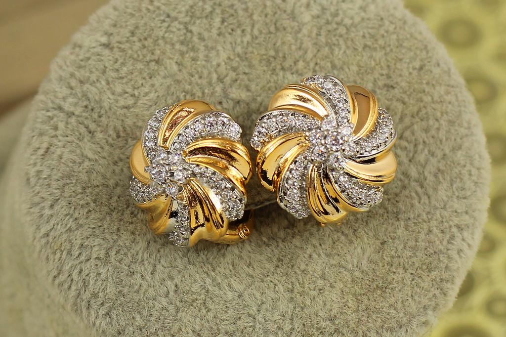 Серьги Xuping Jewelry Агафья с родием 1,7 см Золотистый (29471803)