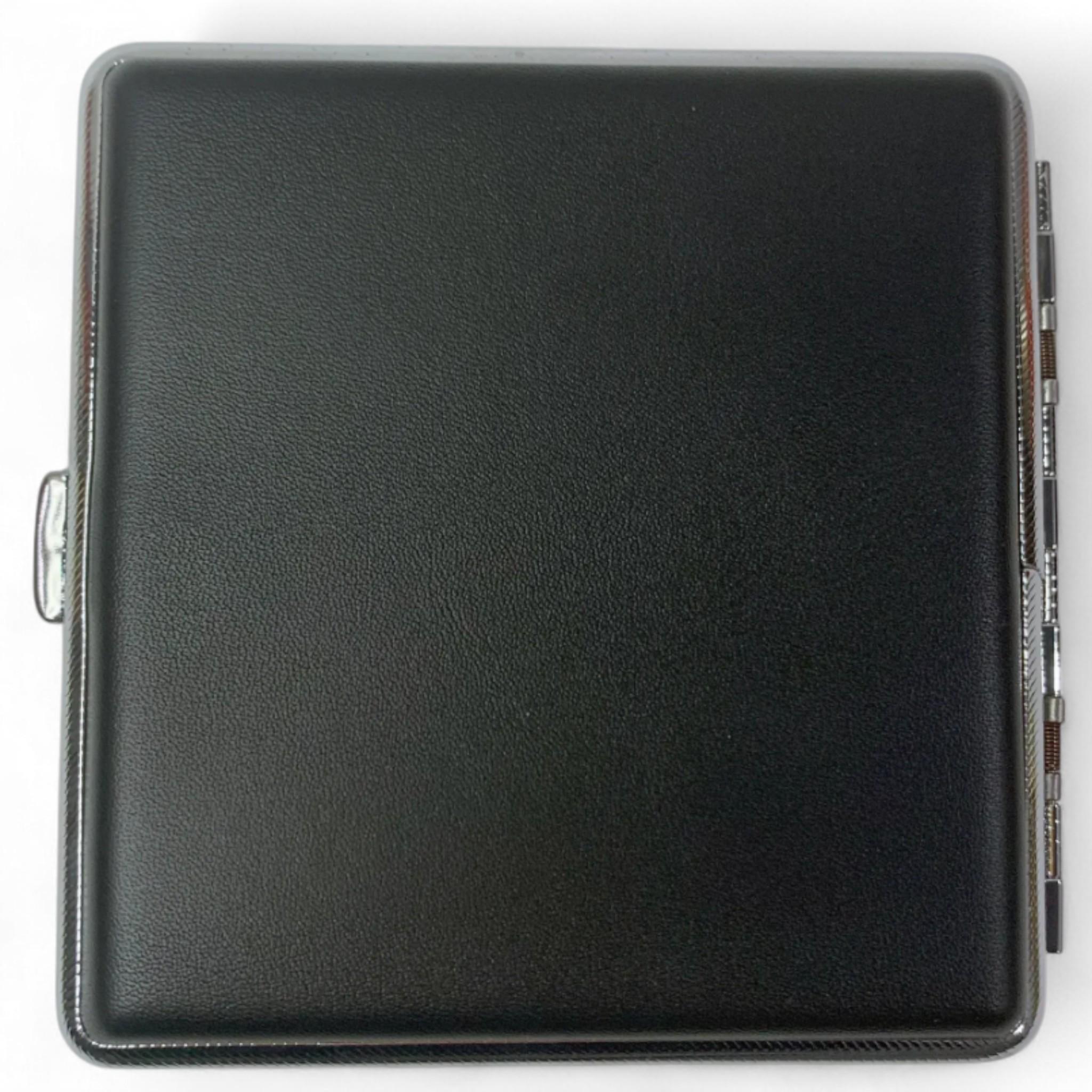 Портсигар металлический GVIPAI Skin в коже на 20 сигарет в подарочной упаковке Silver (C_XT-4980-2)