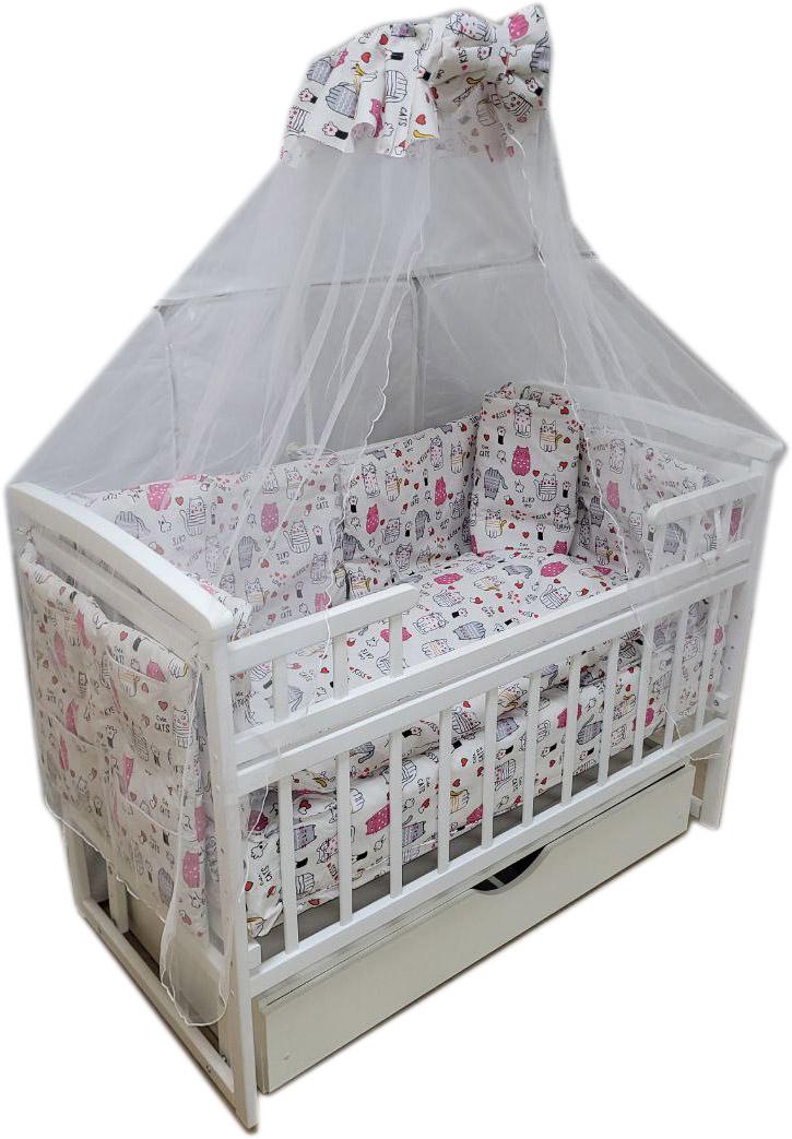 Набор постельного белья для детской кроватки Котята 9 пр. Молочный (13741653)