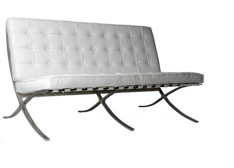 Диван не раскладной Group SDM Барселона без подлокотников металл/эко кожа Белый