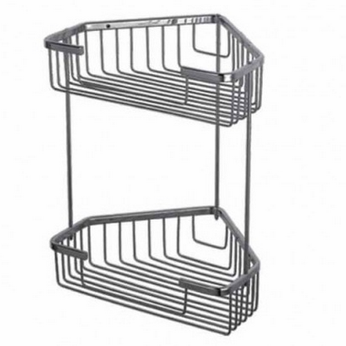 Полиця настінна металева Frap F335-1 2-ох ярусна кутова Хром (126698) Полиця настінна металева Frap F335-1 2-ох ярусна кутова Хром (126698)