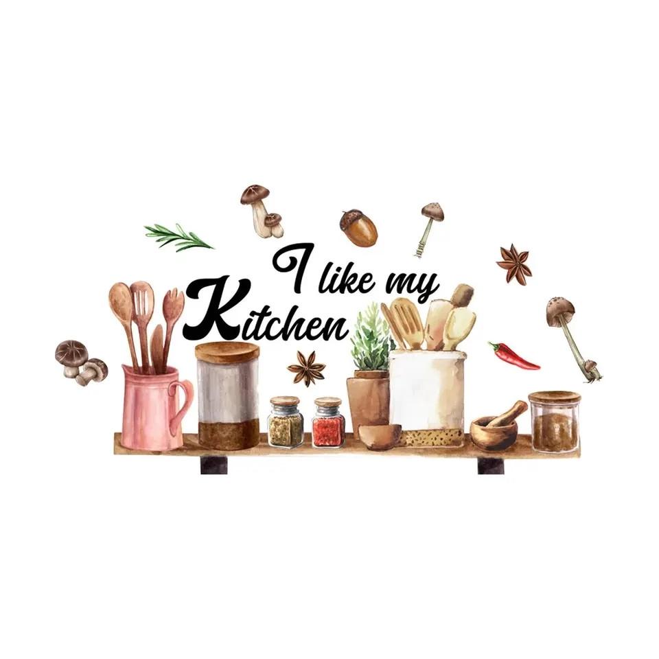 Наклейка виниловая на стену I Like My Kitchen лист 30х60 см (Б92-4)
