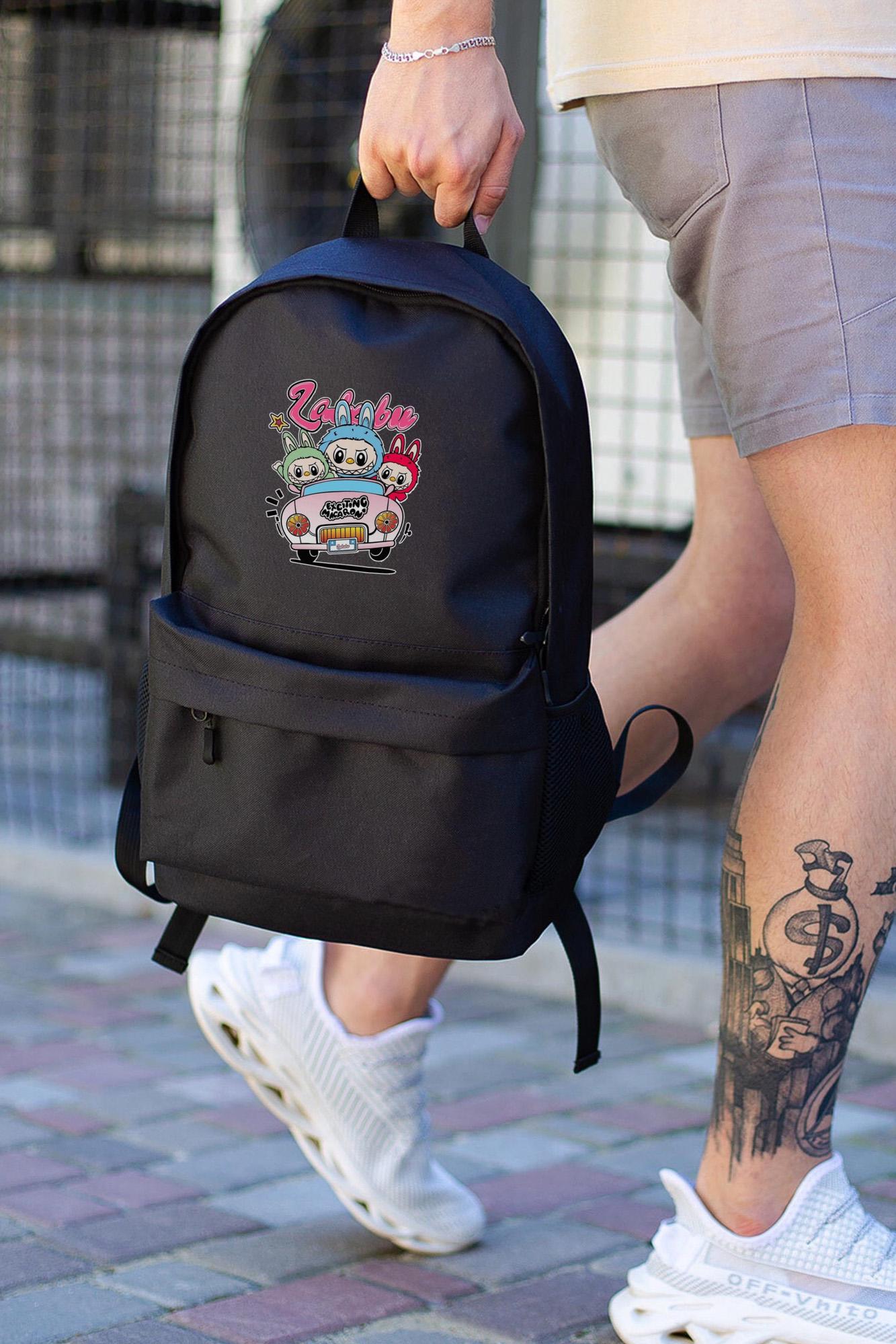 Рюкзак школьный Without с принтом Лабубу Black (8055312)