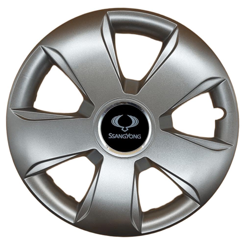 Колпаки SJS 102 с логотипом SsangYong 4 шт. R13 Серебряный (2789080475)