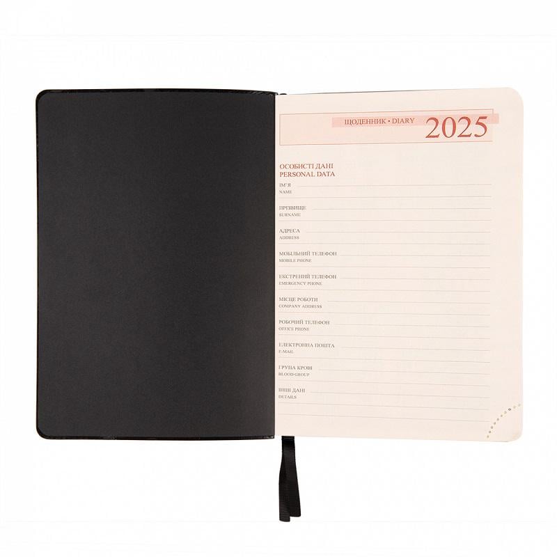 Дневник датированный Leo Planner Velvet 2025 А5 368 Стр. мягкий Черный (252522) - фото 6