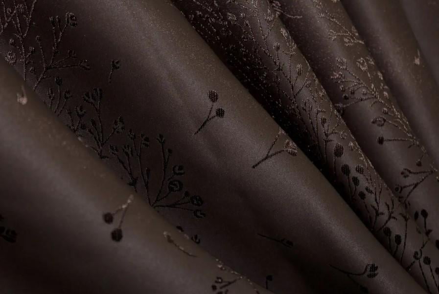 Ткань для штор блекаут Сакура Коричневый (466ш)