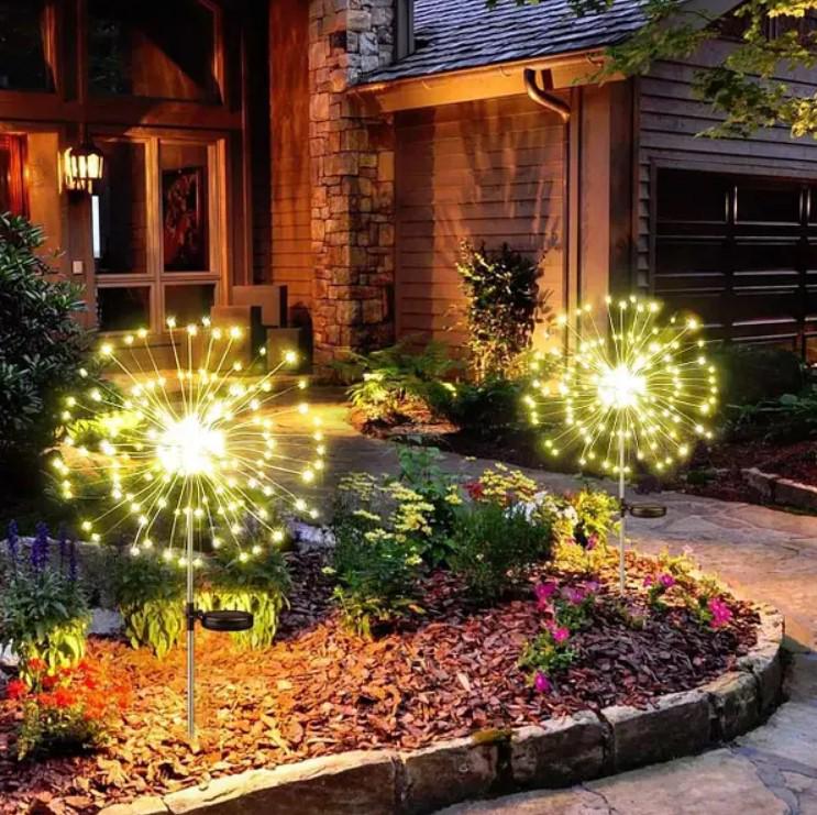 Ліхтар на сонячній батареї садовий Феєрверк 90 см Теплий білий (MX-00009031) - фото 9