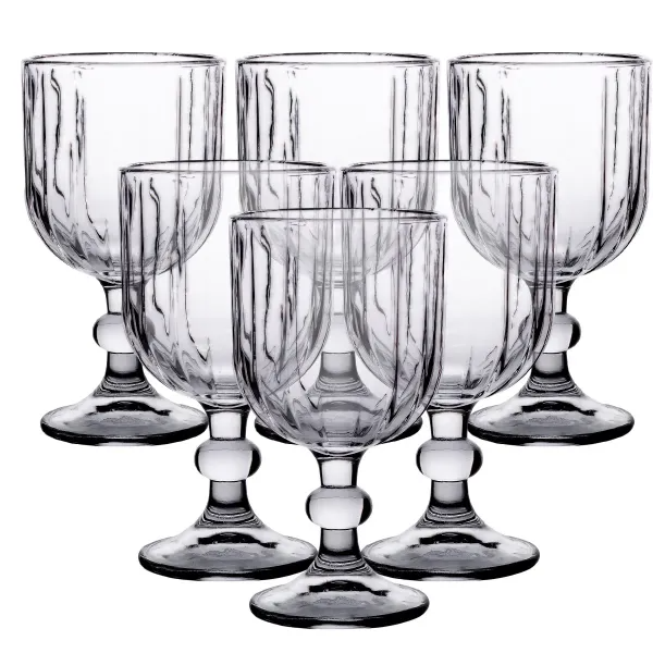 Набор бокалов столовых ребристых 6 шт. по 400 мл Прозрачный