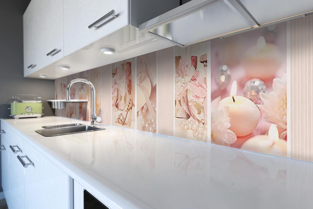 Кухонный фартук Золушка из самоклеящейся виниловой пленки 60х250 см Розовый Кухонный фартук Золушка из самоклеящейся виниловой пленки 60х250 см Розовый