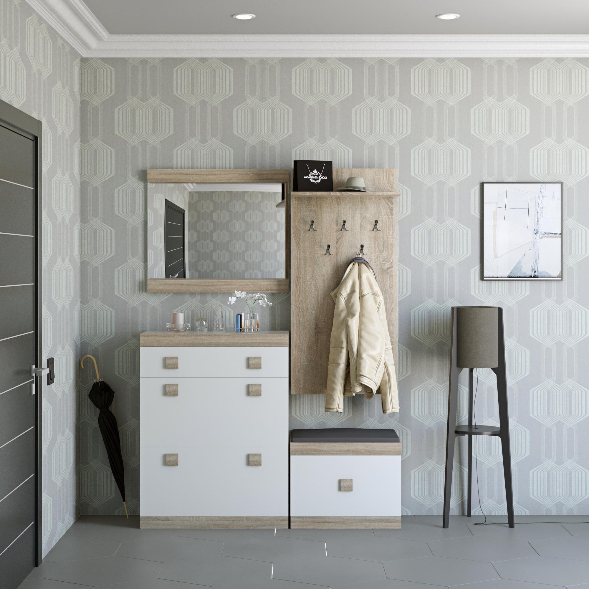 Прихожая Эверест Соната 5-модульная 4 эл. Дуб Сонома/Белый (DTM-2197)