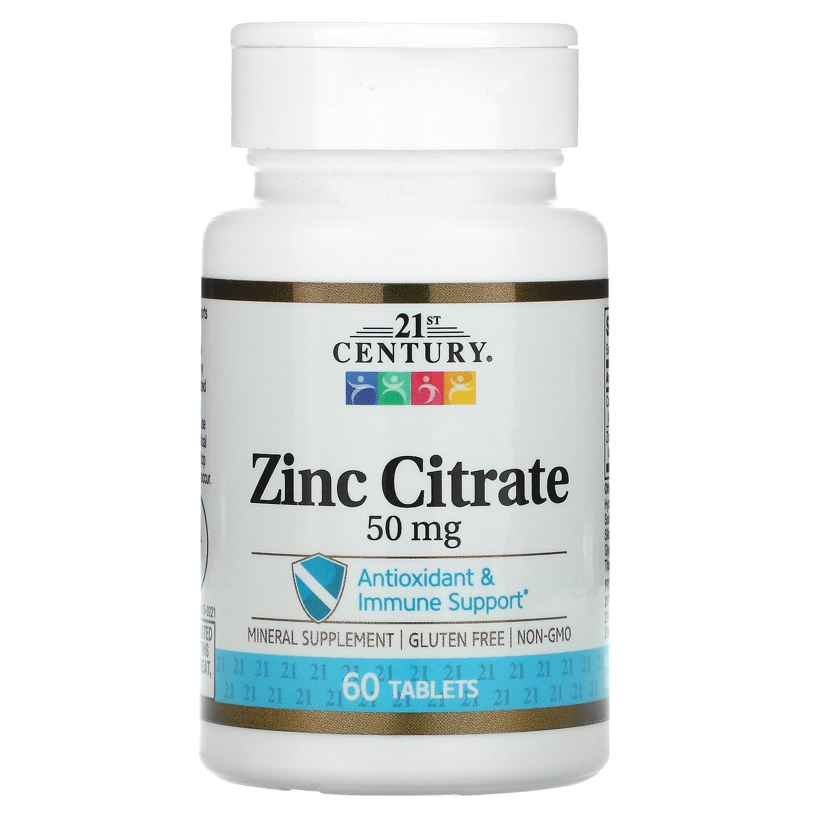 Цитрат цинка 21st Century Zinc Citrate 50 mg 60 tablets