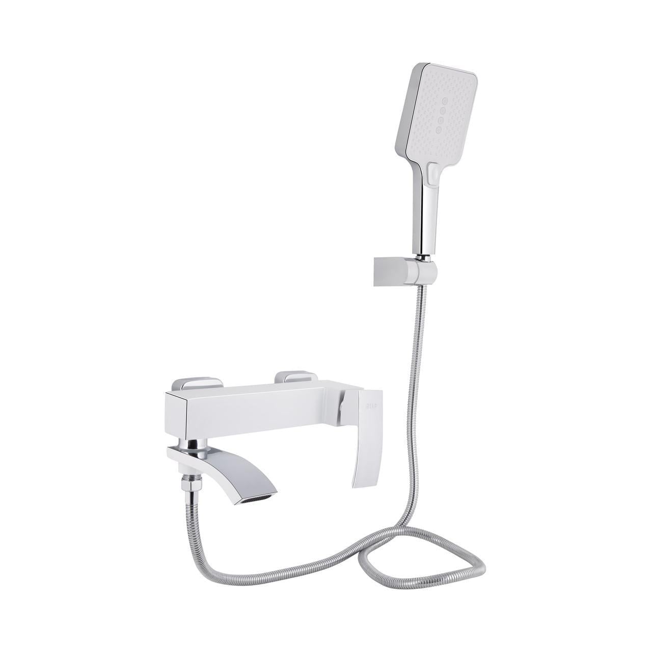 Смеситель для ванной Qtap Swan Cascada с поворотным изливом/с душевым гарнитуром (QTSWA260CRW45569)