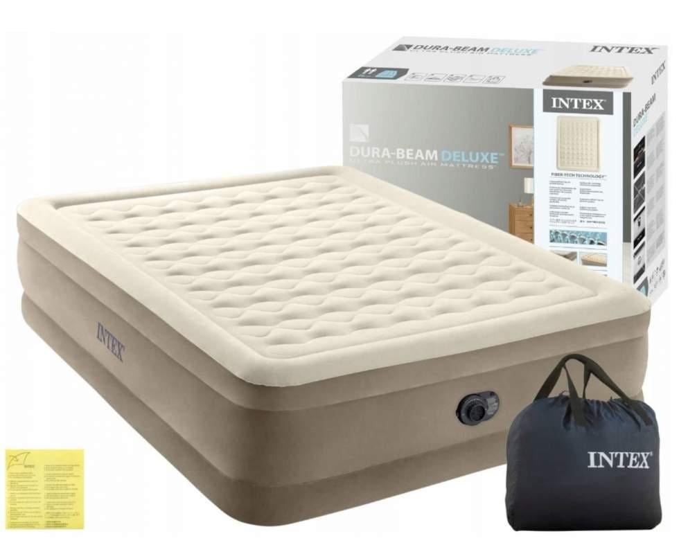 Матрас надувной двуспальный Intex со встроенным насосом 152х203х46 см Бежевый (64428) Матрас надувной двуспальный Intex со встроенным насосом 152х203х46 см Бежевый (64428)