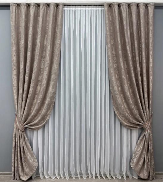 Тканина для штор Sultan YL жакард Какао (1669ш) - фото 3 Тканина для штор Sultan YL жакард Какао (1669ш) - фото 3