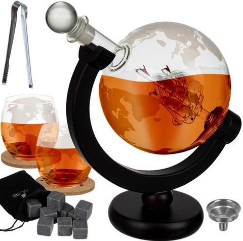 Набор подарочный для виски Глобус 2 стакана с охлаждающими камнями