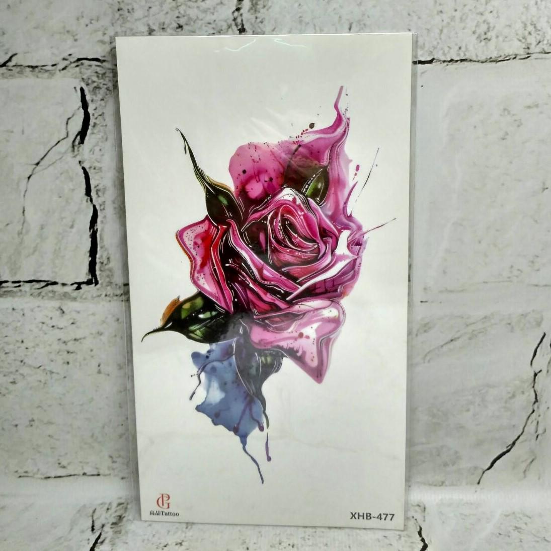 Тату временное Троянда лист 11,5x21 см (XHB-477)