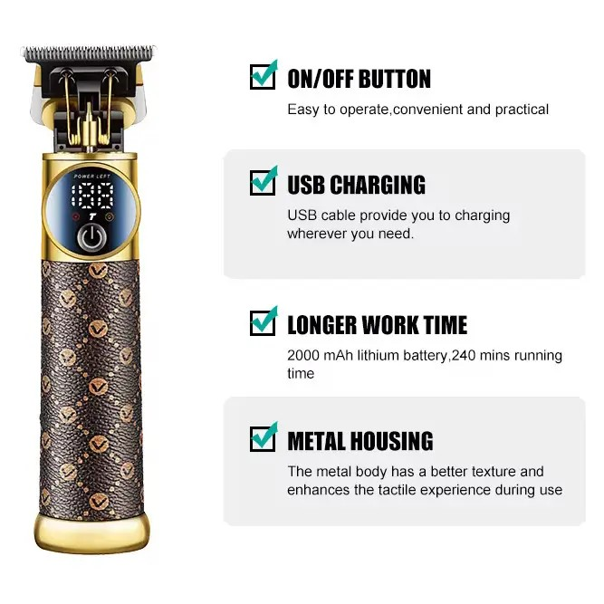 Тример VGR V-942 LED display Brown (9104) - фото 3