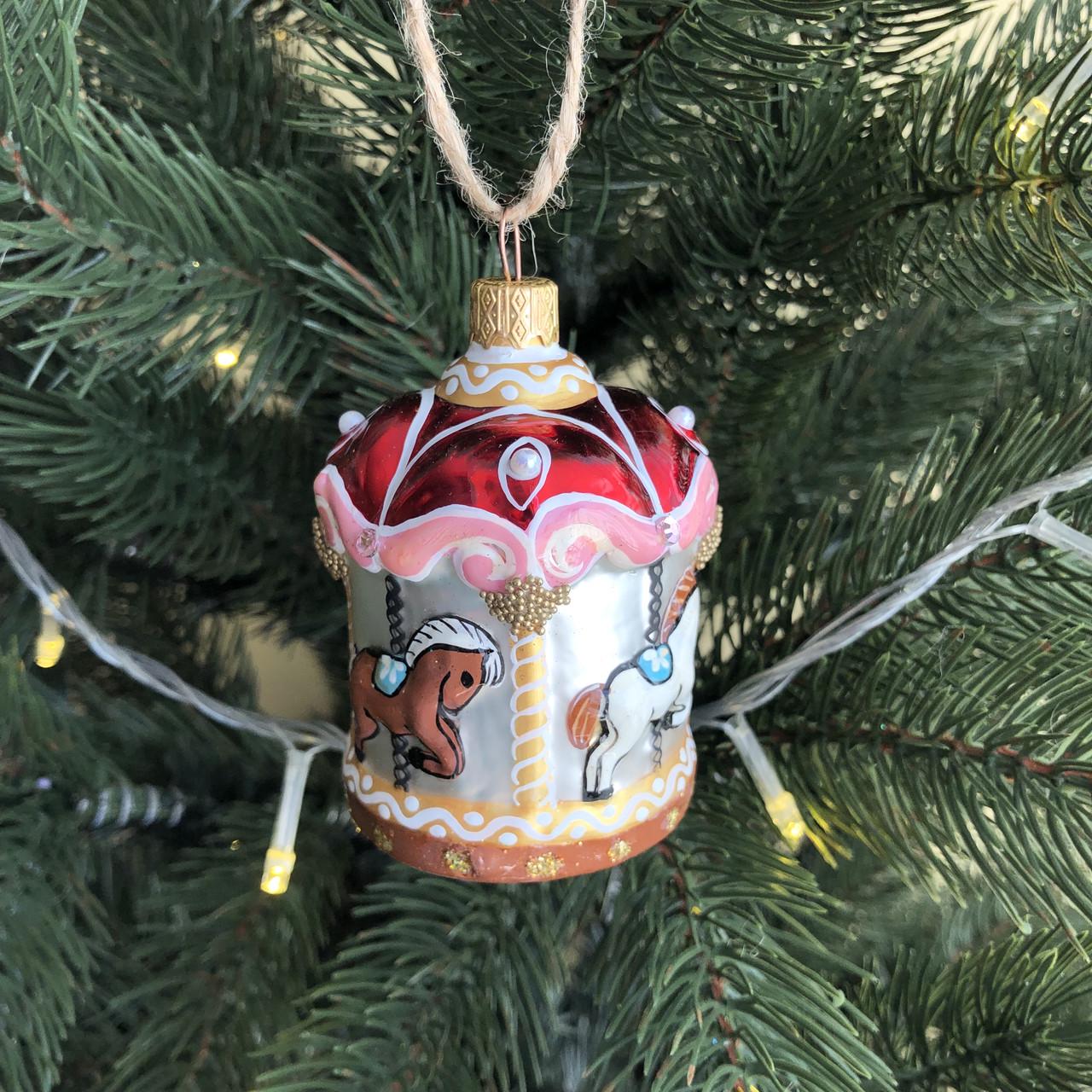 Игрушка стеклянная елочная Карусель