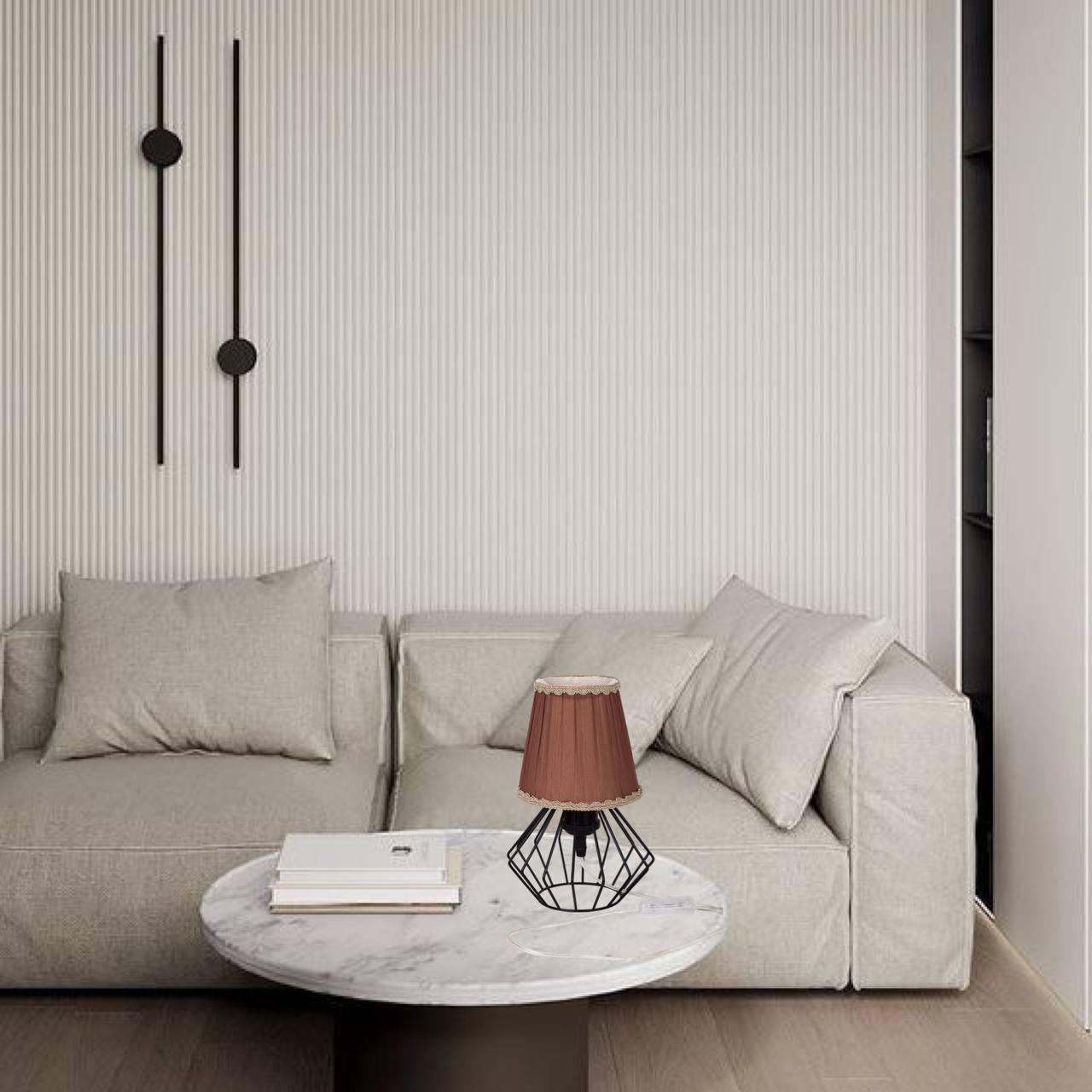 Лампа/нічник настільна з абажуром Коричневий (56-T108F04 BK+BR) - фото 4